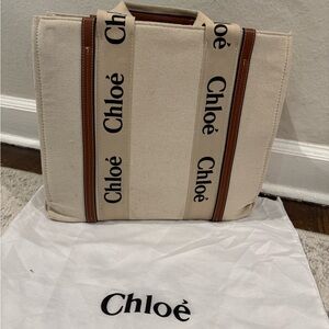 Chloé Canvas Woody Tote- Medium